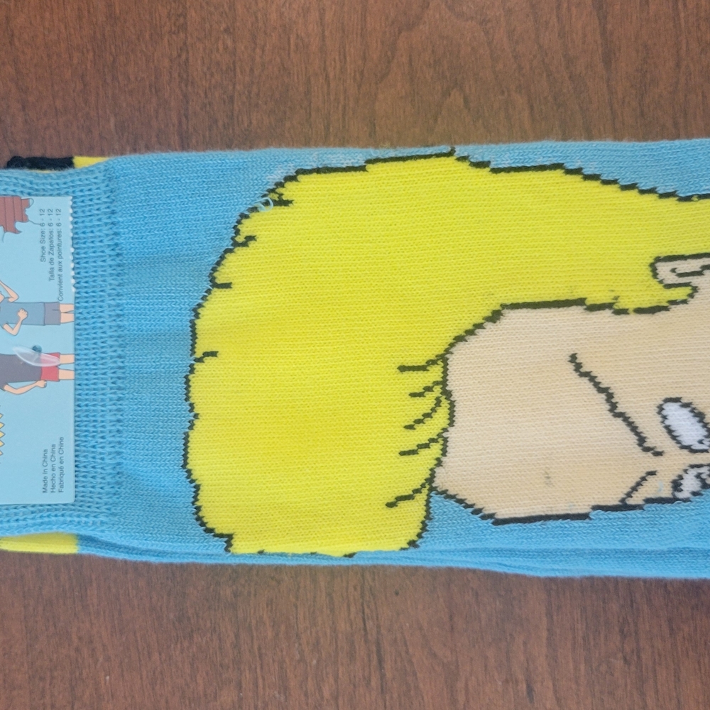 Beavis and Butt-Head Blue and Yellow Socks